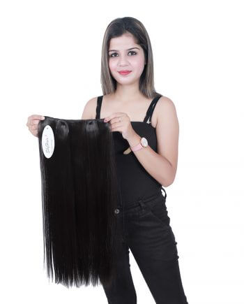 5 Clips Based Hair Extension Brown Front