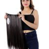 5 Clips Straight Brown with Maroon Highlights(4#33) Matte Finish Premium Synthetic Hair Extensions