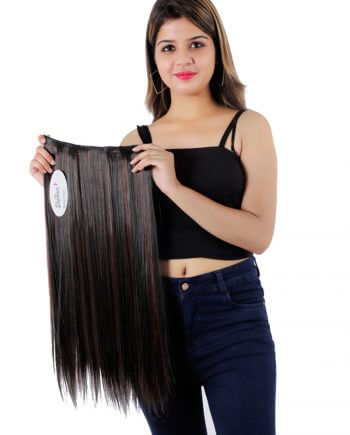 5 Clips Based Maroon Highlight Hair Extension Top