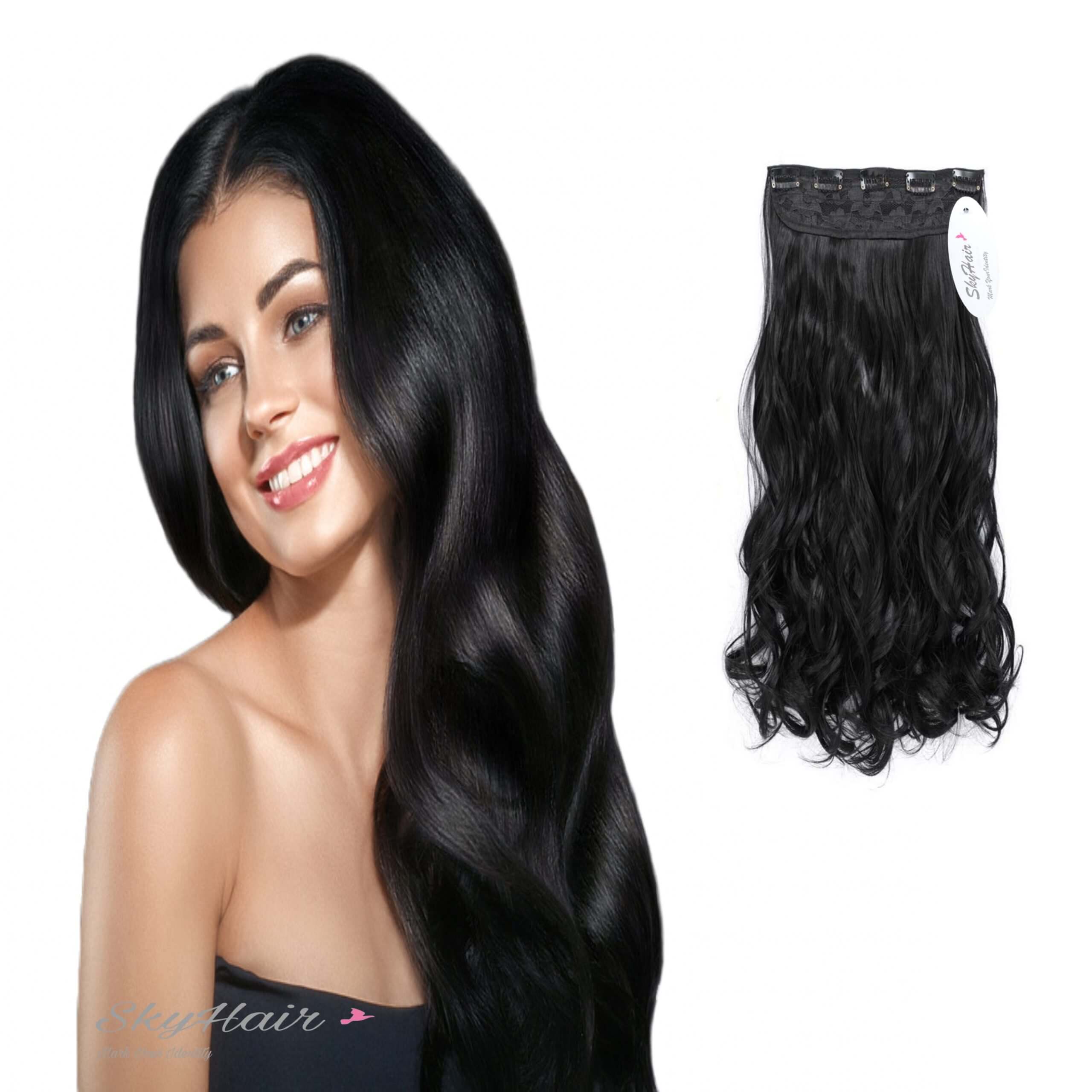 Buy 5 Clips Based Curly/Wavy Black Hair Extension Online at Best Price in  India