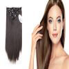 6 Pieces 13 Clips Set Straight Matte Brown Premium Synthetic Hair Extensions