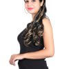 5 Clips Curly/Wavy Brown with Golden Highlights(4#27) Matte Finish Premium Synthetic Hair Extensions