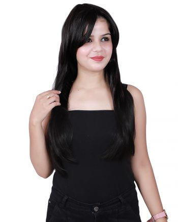 Full Head Wig With Front Bangs Brown