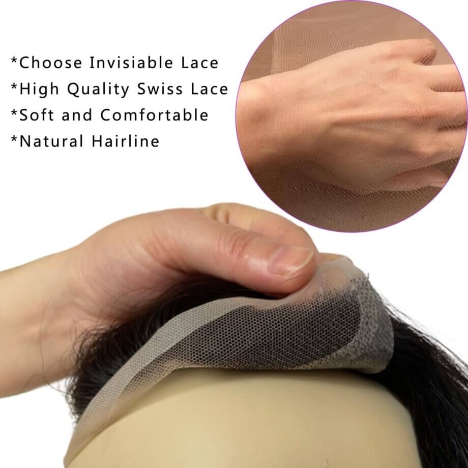 Lace Frontal Hair Piece for Natural Front Hairline/ Receding Hairline